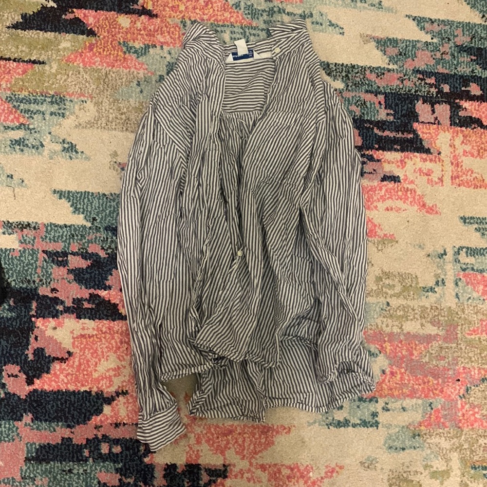 striped button up